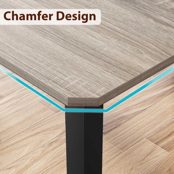 6886fe5430e8b9251ee04e44a2ec3243d6edc121aa639db1e5e83.jpg GarveeHome Industrial Dining Table for 6-8 People, 78.7 Inch Long Kitchen Table with Sturdy Metal Frame & Rustic Brown Finish - Seats 6 Rectangular Counter for Dinner, Easy to Install(Only Table)