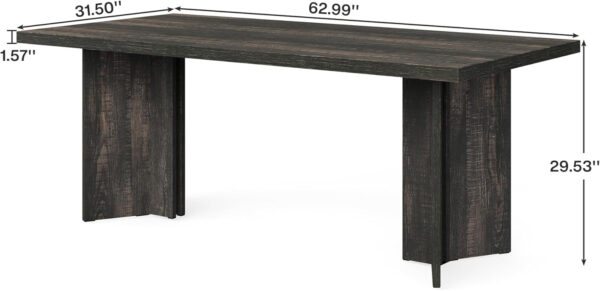 Tribesigns 63-inch Dining Table for 4-6, Farmhouse Kitchen Table with Large Tabletop, Rectangular Dinner Eating Table for Dining Room, Living Room, Kitchen