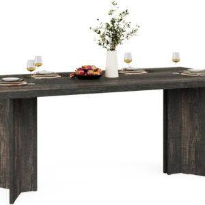 Tribesigns 63-inch Dining Table for 4-6, Farmhouse Kitchen Table with Large Tabletop, Rectangular Dinner Eating Table for Dining Room, Living Room, Kitchen