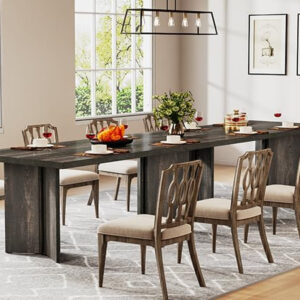 Tribesigns 63-inch Dining Table for 4-6, Farmhouse Kitchen Table with Large Tabletop, Rectangular Dinner Eating Table for Dining Room, Living Room, Kitchen