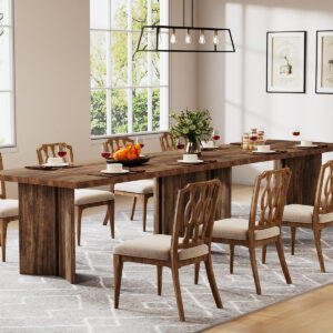 Tribesigns 63-inch Dining Table for 4-6, Farmhouse Kitchen Table with Large Tabletop, Rectangular Dinner Eating Table for Dining Room, Living Room, Kitchen