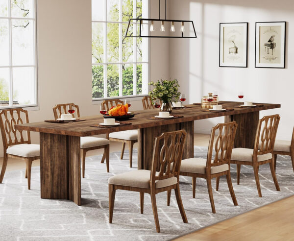 Tribesigns 63-inch Dining Table for 4-6, Farmhouse Kitchen Table with Large Tabletop, Rectangular Dinner Eating Table for Dining Room, Living Room, Kitchen