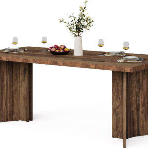 Tribesigns 63-inch Dining Table for 4-6, Farmhouse Kitchen Table with Large Tabletop, Rectangular Dinner Eating Table for Dining Room, Living Room, Kitchen