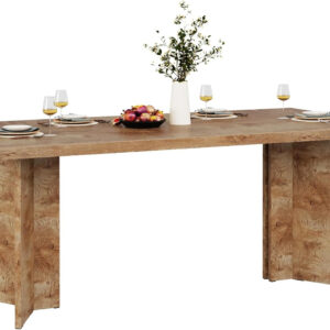 Tribesigns 63-inch Dining Table for 4-6, Farmhouse Kitchen Table with Large Tabletop, Rectangular Dinner Eating Table for Dining Room, Living Room, Kitchen