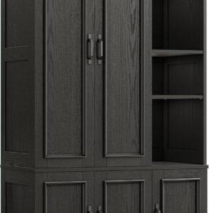 LIKIMIO Armoire Wardrobe Closet 70" H, 5 Doors Bedroom Wooden Wardrobe with 4 Storage Shelves and Hanging Rod, Clothing Storage Cabinet Organizer Combination, White
