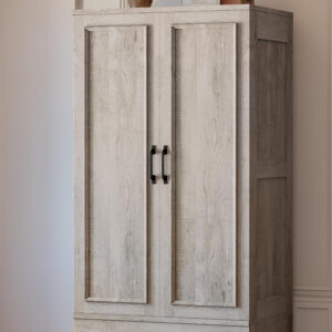 LIKIMIO Armoire Wardrobe Closet with 2 Doors and 2 Drawers 70" H x 28" W Wooden Bedroom Freestanding Wardrobe Combination for Hanging Clothes, White