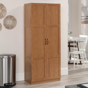 Sauder Storage Cabinet/ Pantry cabinets, 29.61 " x D: 16.02 " x H: 71.50", Cinnamon Cherry finish