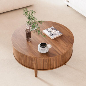 68870e8b7733c23e4afe02f02e0c5ea99c00c158e8297c8ca73a0.jpg Round Fluted Lift Top Coffee Table with Storage, Mid Century Modern Coffee Table for Living Room, Home Small Space,31.5" Fluted Center Table (Walnut, 31.5inch)