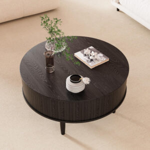 68870eabb7047690f53bed469c38dfa17b0efdb6ce6195587082a.jpg Round Fluted Lift Top Coffee Table with Storage, Mid Century Modern Coffee Table for Living Room, Home Small Space,31.5" Fluted Center Table (Walnut, 31.5inch)