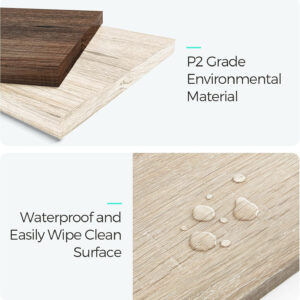 LINSY HOME Farmhouse Coffee Table with Storage, Wood Coffee Table for Living Room, Open Display Area and Storage Drawers with Metal Handles, Chic Style with Curved Base, Brown