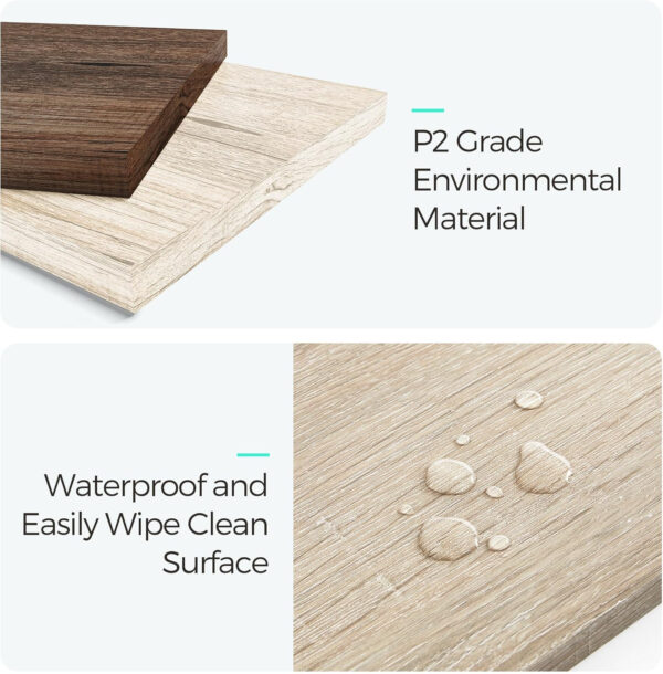 LINSY HOME Farmhouse Coffee Table with Storage, Wood Coffee Table for Living Room, Open Display Area and Storage Drawers with Metal Handles, Chic Style with Curved Base, Brown