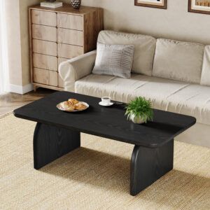 Tribesigns Rectangle Coffee Table, 47-Inch Wood Rectangular Living Room Table, Farmhouse Accent Center Low Cocktail Tea Table with Sturdy Base & Rounded Corners, Easy Assembly (Rustic Brown)