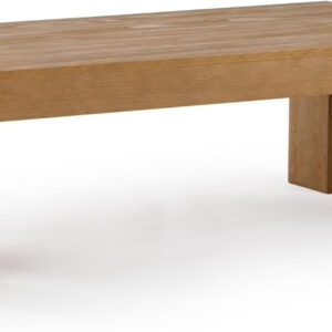 Plank+Beam Modern Rectangular Coffee Table with Shelf, 48", Solid Wood Center Table with Storage, 2 Tier Tea Table for Living Room, Blonde Wirebrush