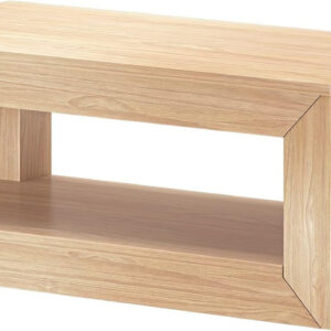 Plank+Beam Modern Rectangular Coffee Table with Shelf, 48", Solid Wood Center Table with Storage, 2 Tier Tea Table for Living Room, Blonde Wirebrush