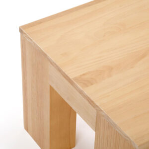 Plank+Beam Modern Rectangular Coffee Table with Shelf, 48", Solid Wood Center Table with Storage, 2 Tier Tea Table for Living Room, Blonde Wirebrush