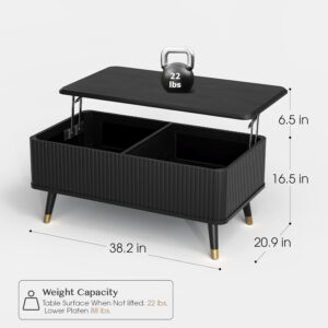 Round Coffee Table with Storage,Fluted Center Table with Sliding Cabinet Door for Living Room,Home Small Space,31.5" Small Center Table,Walnut