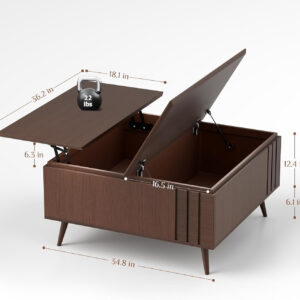 Round Coffee Table with Storage,Fluted Center Table with Sliding Cabinet Door for Living Room,Home Small Space,31.5" Small Center Table,Walnut