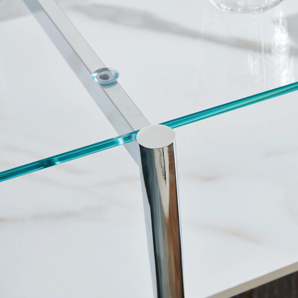 AGV LIGHTING Tadio Glass Coffee Table, Mid-Century Modern Coffee Table for Living Room, Gold Finish Leg, Coffee Brown Glass Top & Walnut Shelf, 41 in Length