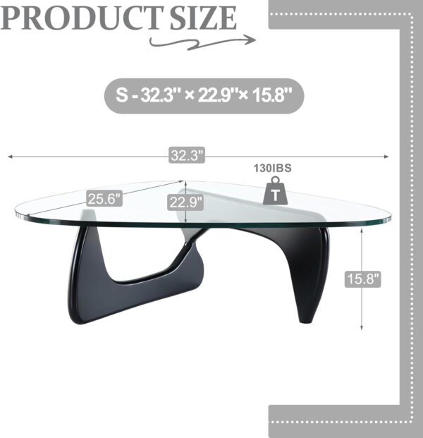 Small Coffee Table Modern Glass Coffee Table, Mid Century Coffee Table for Living Room, Mesa de Centro para Sala, Rustic Oval Coffee Table with Glass Top & Wood Base, (Walnut Brown, 31.5in)