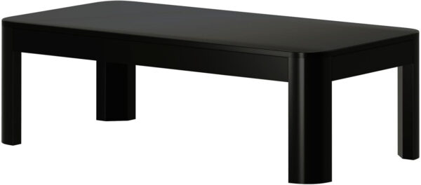 Plank+Beam Forma Coffee Table, Solid Wood 48 Inch Modern Coffee Table with Shelf, Contemporary Center Table with Storage Space, Rectangle Tea Table with Storage, Pecan