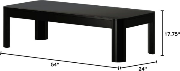 Plank+Beam Forma Coffee Table, Solid Wood 48 Inch Modern Coffee Table with Shelf, Contemporary Center Table with Storage Space, Rectangle Tea Table with Storage, Pecan