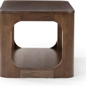 Plank+Beam Forma Coffee Table, Solid Wood 48 Inch Modern Coffee Table with Shelf, Contemporary Center Table with Storage Space, Rectangle Tea Table with Storage, Pecan