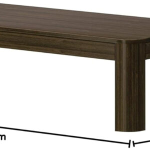 Plank+Beam Forma Coffee Table, Solid Wood 48 Inch Modern Coffee Table with Shelf, Contemporary Center Table with Storage Space, Rectangle Tea Table with Storage, Pecan