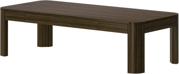 Plank+Beam Forma Coffee Table, Solid Wood 48 Inch Modern Coffee Table with Shelf, Contemporary Center Table with Storage Space, Rectangle Tea Table with Storage, Pecan