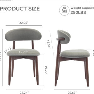 COLAMY Wooden Dining Chairs Set of 4, Modern Fabric Upholstered Kitchen Side Chairs, Farmhouse Dining Room Chair with Foot Pegs, Beige