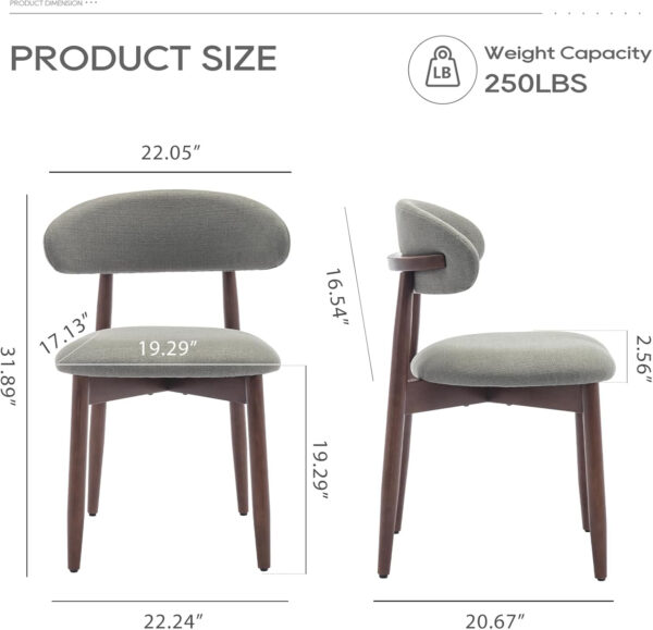 COLAMY Wooden Dining Chairs Set of 4, Modern Fabric Upholstered Kitchen Side Chairs, Farmhouse Dining Room Chair with Foot Pegs, Beige