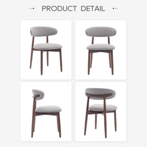 COLAMY Wooden Dining Chairs Set of 4, Modern Fabric Upholstered Kitchen Side Chairs, Farmhouse Dining Room Chair with Foot Pegs, Beige