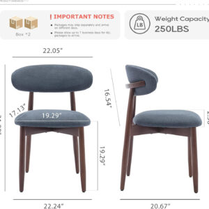 COLAMY Wooden Dining Chairs Set of 4, Modern Fabric Upholstered Kitchen Side Chairs, Farmhouse Dining Room Chair with Foot Pegs, Beige