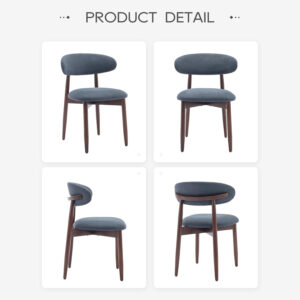 COLAMY Wooden Dining Chairs Set of 4, Modern Fabric Upholstered Kitchen Side Chairs, Farmhouse Dining Room Chair with Foot Pegs, Beige