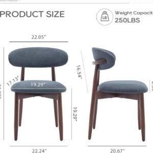 COLAMY Wooden Dining Chairs Set of 4, Modern Fabric Upholstered Kitchen Side Chairs, Farmhouse Dining Room Chair with Foot Pegs, Beige