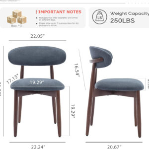 COLAMY Wooden Dining Chairs Set of 4, Modern Fabric Upholstered Kitchen Side Chairs, Farmhouse Dining Room Chair with Foot Pegs, Beige