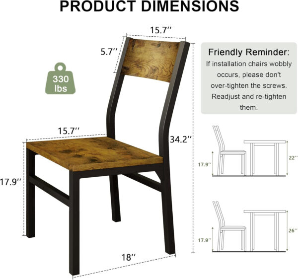 Feonase Dining Chairs Set of 6, Modern Kitchen Chairs with Ergonomic Backrest, MDF Board and Metal Legs, Dinner Chairs for Dining Room, Kitchen and Living Room, Espresso
