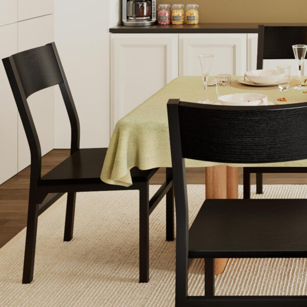 Feonase Dining Chairs Set of 6, Modern Kitchen Chairs with Ergonomic Backrest, MDF Board and Metal Legs, Dinner Chairs for Dining Room, Kitchen and Living Room, Espresso