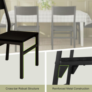 Feonase Dining Chairs Set of 6, Modern Kitchen Chairs with Ergonomic Backrest, MDF Board and Metal Legs, Dinner Chairs for Dining Room, Kitchen and Living Room, Espresso