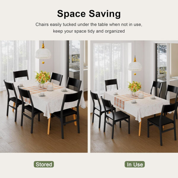 Feonase Dining Chairs Set of 6, Modern Kitchen Chairs with Ergonomic Backrest, MDF Board and Metal Legs, Dinner Chairs for Dining Room, Kitchen and Living Room, Espresso