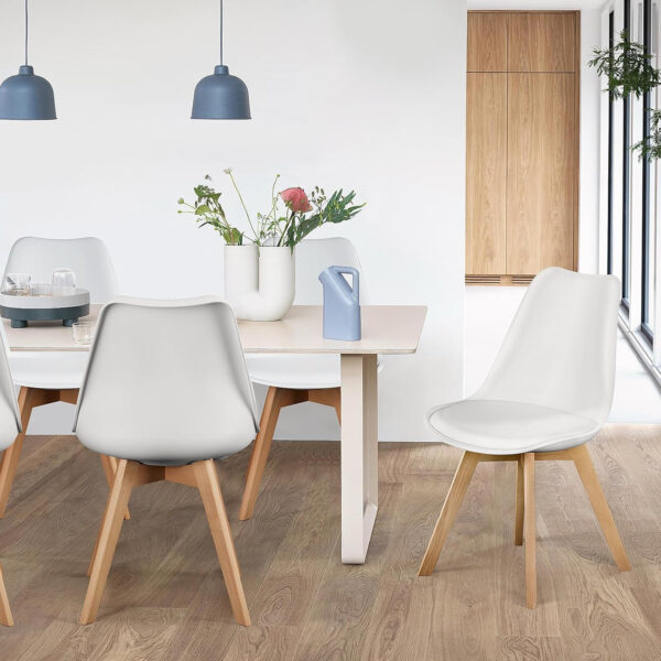 68871bf290a54e97a7d1071498631a401dada2437de49c530caf7.jpg Sweetcrispy Dining Chairs Set of 4, Kitchen Room PU Leather Mid Century Modern Chairs, Upholstered Dining Chair with Wood Legs for Home Kitchen, Black