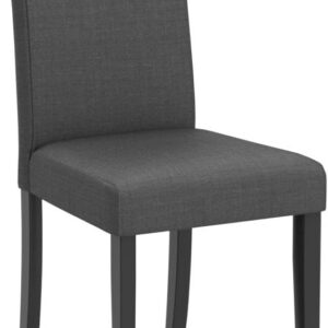 Yaheetech Dining Chairs Set of 4 Fabric Parson Upholstered Kitchen Chairs with Padded Seat and Solid Wood Legs for Dining Room/Restaurant, Armless Design, Dark Grey