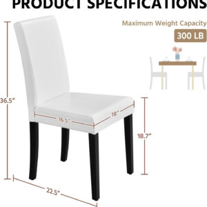 Yaheetech Dining Chairs Set of 4 Fabric Parson Upholstered Kitchen Chairs with Padded Seat and Solid Wood Legs for Dining Room/Restaurant, Armless Design, Dark Grey