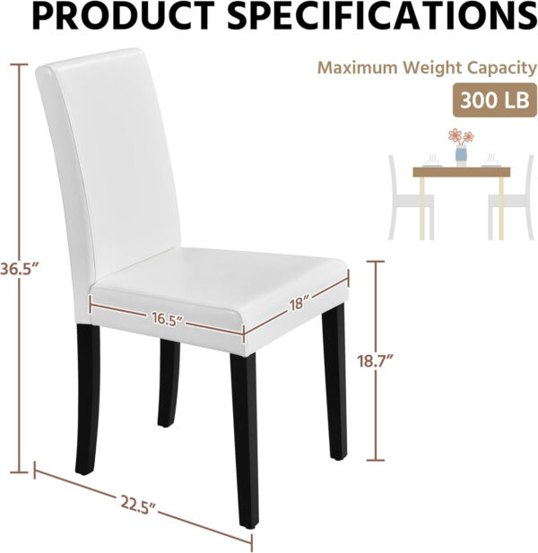 Yaheetech Dining Chairs Set of 4 Fabric Parson Upholstered Kitchen Chairs with Padded Seat and Solid Wood Legs for Dining Room/Restaurant, Armless Design, Dark Grey