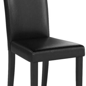 Yaheetech Dining Chairs Set of 4 Fabric Parson Upholstered Kitchen Chairs with Padded Seat and Solid Wood Legs for Dining Room/Restaurant, Armless Design, Dark Grey