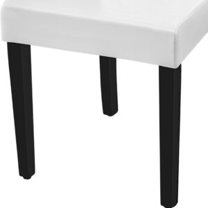 Yaheetech Dining Chairs Set of 4 Fabric Parson Upholstered Kitchen Chairs with Padded Seat and Solid Wood Legs for Dining Room/Restaurant, Armless Design, Dark Grey