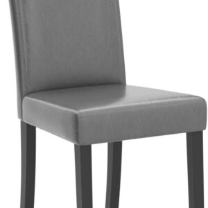 Yaheetech Dining Chairs Set of 4 Fabric Parson Upholstered Kitchen Chairs with Padded Seat and Solid Wood Legs for Dining Room/Restaurant, Armless Design, Dark Grey