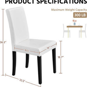Yaheetech Dining Chairs Set of 4 Fabric Parson Upholstered Kitchen Chairs with Padded Seat and Solid Wood Legs for Dining Room/Restaurant, Armless Design, Dark Grey