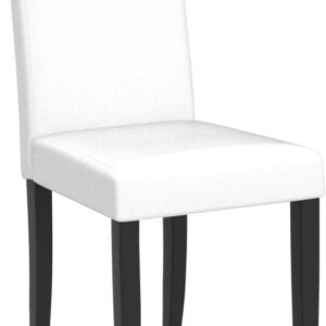 Yaheetech Dining Chairs Set of 4 Fabric Parson Upholstered Kitchen Chairs with Padded Seat and Solid Wood Legs for Dining Room/Restaurant, Armless Design, Dark Grey