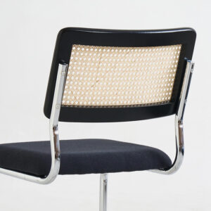 Brown Rattan Dining Chairs Set of 4,Wooden Mid-Century Modern Kitchen Chairs, Mesh Back Cane Dining Room Chairs, Cesca Chair with Metal Chrome Legs