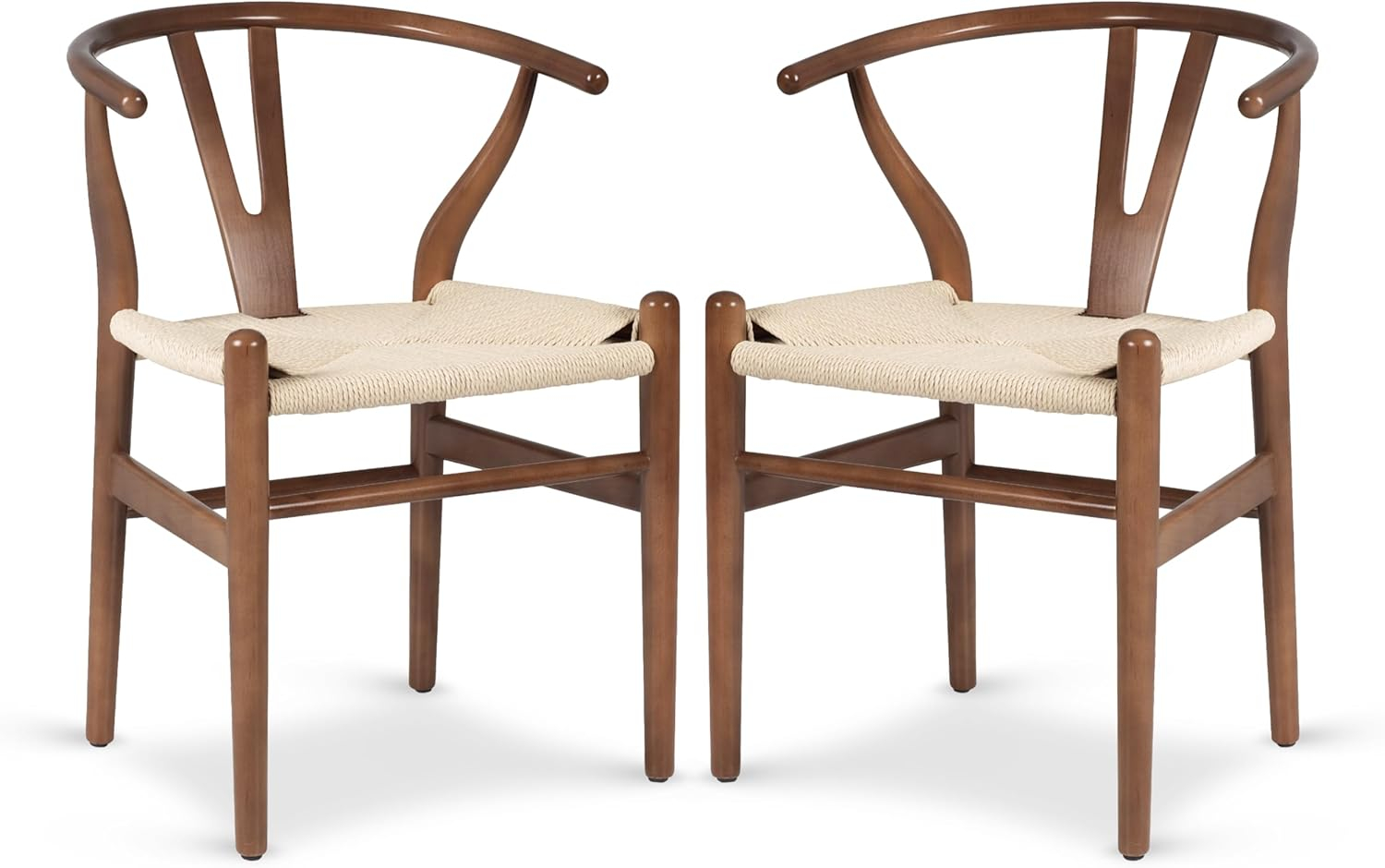 POLY & BARK Weave Dining Chair Set of 2 in Walnut